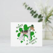 Wire Fox Terrier St. Patrick's Day Postkarte (Stehend Vorderseite)
