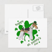 Wire Fox Terrier St. Patrick's Day Postkarte (Vorne/Hinten)