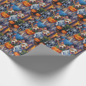Wire Fox Terrier Trick-or-Treating Halloween Geschenkpapier (Ecke)