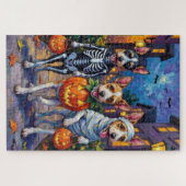 Wire Fox Terrier Trick-or-Treating Halloween Puzzle (Horizontal)