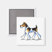 Wire Fox Terrier Trot Magnet (Vorderseite/Rückseite)