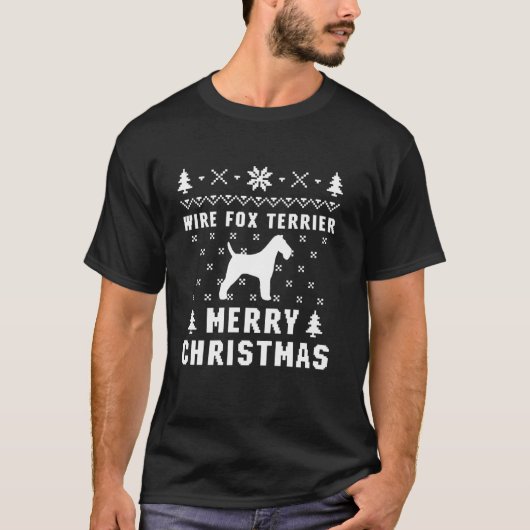 WIRE FOX TERRIER Ugly Christmas Dog Lovers Gift  T-Shirt (Vorderseite)