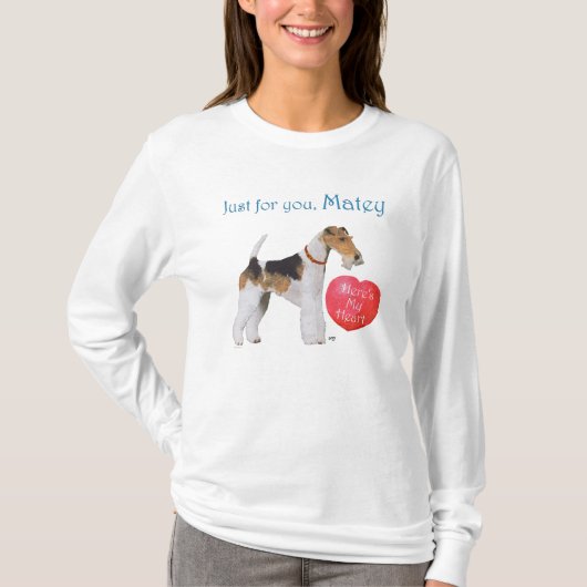 Wire Fox Terrier Valentine T-Shirt (Vorderseite)