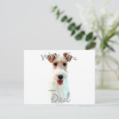 Wire Fox Terrier Vater 2 Postkarte (Stehend Vorderseite)