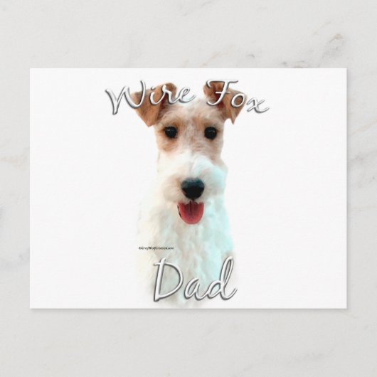 Wire Fox Terrier Vater 2 Postkarte (Vorderseite)