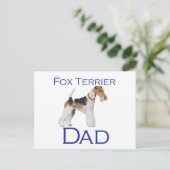 Wire Fox Terrier Vatertag Postkarte (Stehend Vorderseite)