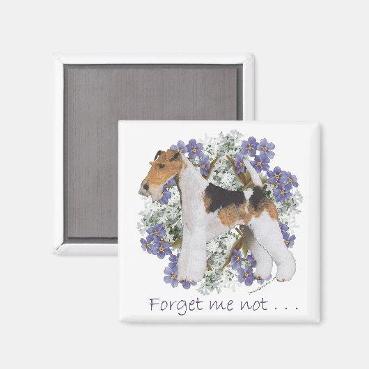 Wire Fox Terrier Vergiss-Me-not Magnet (Vorderseite/Rückseite)
