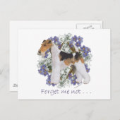 Wire Fox Terrier Vergiss-Me-not Postkarte (Vorne/Hinten)