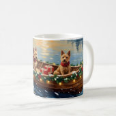 Wire Fox Terrier Weihnachtsboot Urlaub Kaffeetasse (VorderseiteRechts)