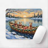 Wire Fox Terrier Weihnachtsboot Urlaub Mousepad (Mit Mouse)