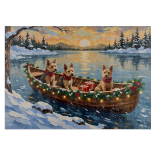 Wire Fox Terrier Weihnachtsboot Urlaub Schneidebrett