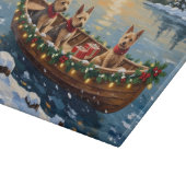 Wire Fox Terrier Weihnachtsboot Urlaub Schneidebrett (Ecke)