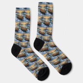Wire Fox Terrier Weihnachtsboot Urlaub Socken (Rechts)