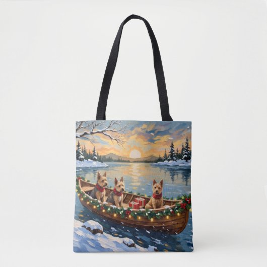 Wire Fox Terrier Weihnachtsboot Urlaub Tasche (Vorderseite)