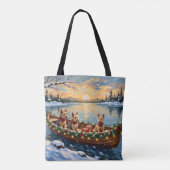 Wire Fox Terrier Weihnachtsboot Urlaub Tasche (Rückseite)