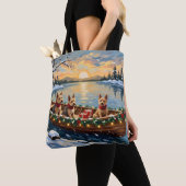 Wire Fox Terrier Weihnachtsboot Urlaub Tasche (Von Nahem)