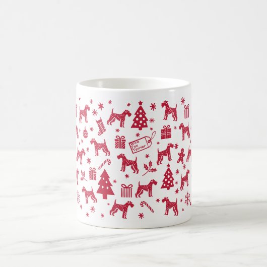 Wire Fox Terrier Weihnachtsdesign Kaffeetasse (Mittel)