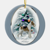 Wire Fox Terrier Weihnachtsgeschenke Keramik Ornament (Vorne)
