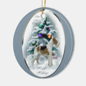Wire Fox Terrier Weihnachtsgeschenke Keramik Ornament (Links)