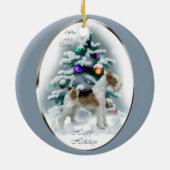 Wire Fox Terrier Weihnachtsgeschenke Keramik Ornament (Hinten)