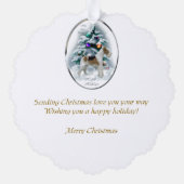 Wire Fox Terrier Weihnachtsgeschenke Ornament Karte (Rückseite)