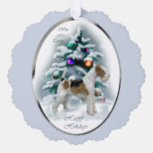 Wire Fox Terrier Weihnachtsgeschenke Ornament Karte (Vorderseite)