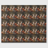 Wire Fox Terrier Welpe Autumn Delight Pumpkin Geschenkpapier (Flach)