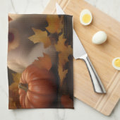 Wire Fox Terrier Welpe Autumn Delight Pumpkin Geschirrtuch (Viertel Falte)