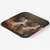 Wire Fox Terrier Welpe Autumn Delight Pumpkin Pappteller (Gewinkelt)