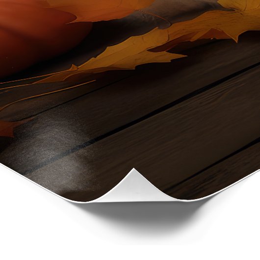 Wire Fox Terrier Welpe Autumn Delight Pumpkin Poster (Ecke)