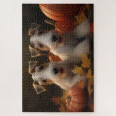 Wire Fox Terrier Welpe Autumn Delight Pumpkin Puzzle (Vertikal)