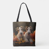 Wire Fox Terrier Welpe Autumn Delight Pumpkin Tasche (Rückseite)
