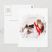 Wire Fox Terrier Winter Postkarte (Vorne/Hinten)