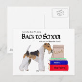 Wire Fox Terrier zurück in die Schule Postkarte (Vorne/Hinten)