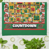 Wire Hair Dackel Dog Countdown Weihnachtsfest Geschirrtuch (Gefaltet)