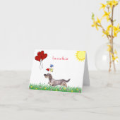 Wire Hair Dackel Valentine Karte (Gelbe Blume)