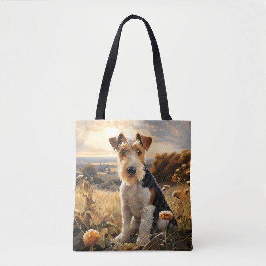 Wire Hair Fox Terrier im Herbst Landschaft Tasche (Vorderseite)