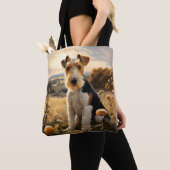 Wire Hair Fox Terrier im Herbst Landschaft Tasche (Von Nahem)