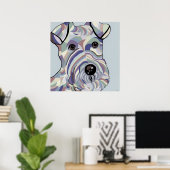 Wire Hair Fox Terrier in Denim Colors Poster (Heimbüro)