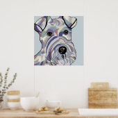 Wire Hair Fox Terrier in Denim Colors Poster (Küche)