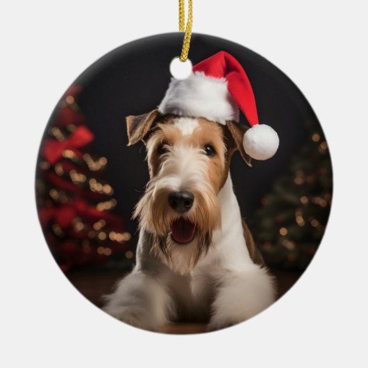 Wire Hair Fox Terrier Keramik Ornament (Vorne)