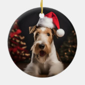 Wire Hair Fox Terrier Keramik Ornament (Hinten)