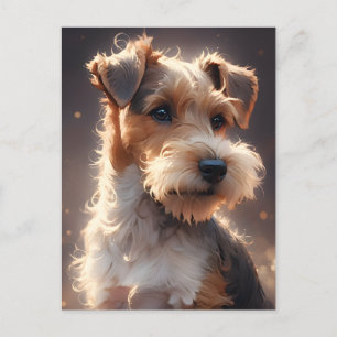 Wire Hair Fox Terrier Twilight Postkarte