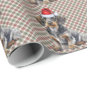 Wire Haired Dachshund Holiday Plaid Christmas Geschenkpapier (Rolleneckpunkt)