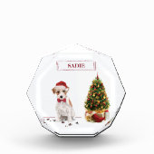 Wire Haired Jack Russell Funny Christmas Dog Fotoblock (Vorderseite)