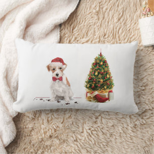Wire Haired Jack Russell Funny Christmas Dog Lendenkissen