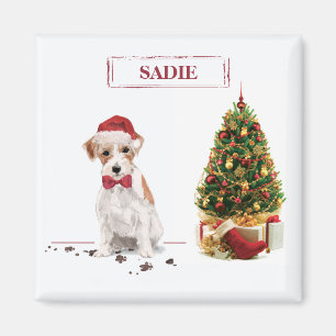 Wire Haired Jack Russell Funny Christmas Dog Magnet