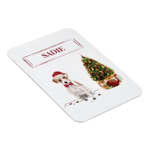 Wire Haired Jack Russell Funny Christmas Dog Magnet (Rechte Seite)