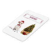 Wire Haired Jack Russell Funny Christmas Dog Magnet (Linke Seite)