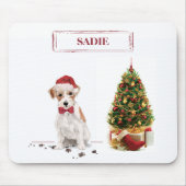 Wire Haired Jack Russell Funny Christmas Dog Mousepad (Vorne)